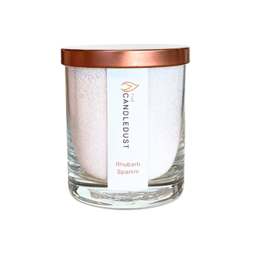Doftljus | Rhubarb Sparkle i en sommardröm | 30 timmar,Glas med lock av Roséguld